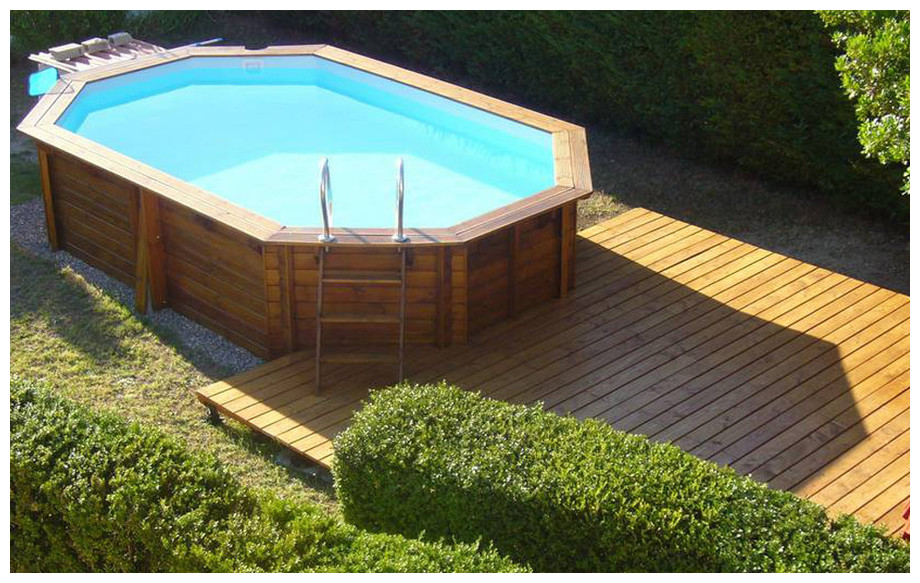 piscine bois octogonale allongée Woodfirst Original réalisation