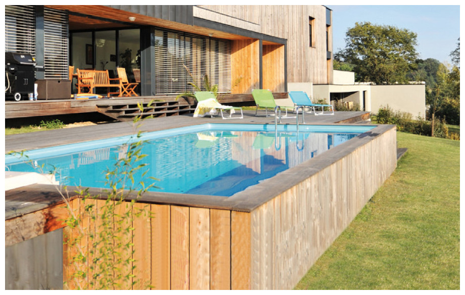 piscine bois rectangulaire Woodfirst Original 800x400x146cm ambiance