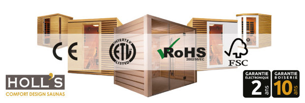 sauna infrarouge holls - logo et garantie