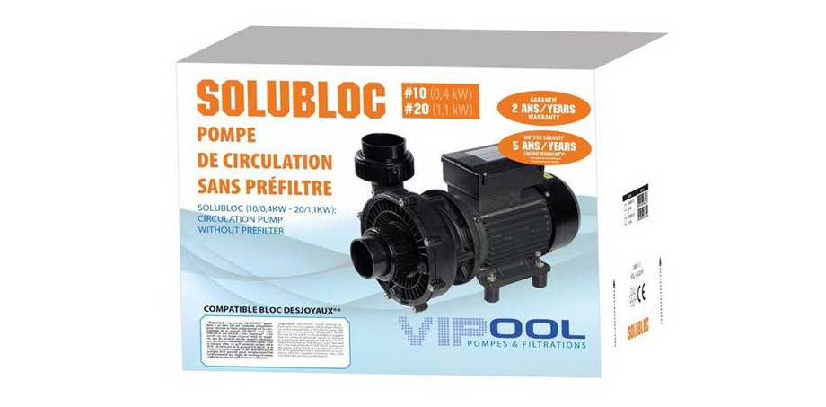 conditionnement pompe piscine Solubloc pour bloc de filtration de piscine  Desjoyaux en situation