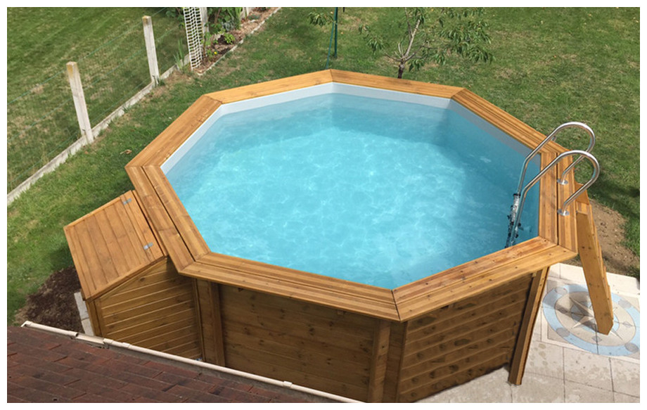 piscine bois octogonale 511x124 Woodfirst Original en situation