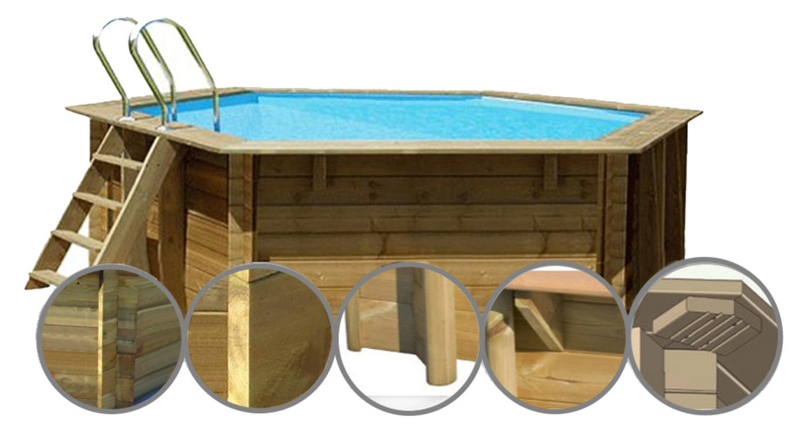 montage de la structure bois de la piscine woodfirst original