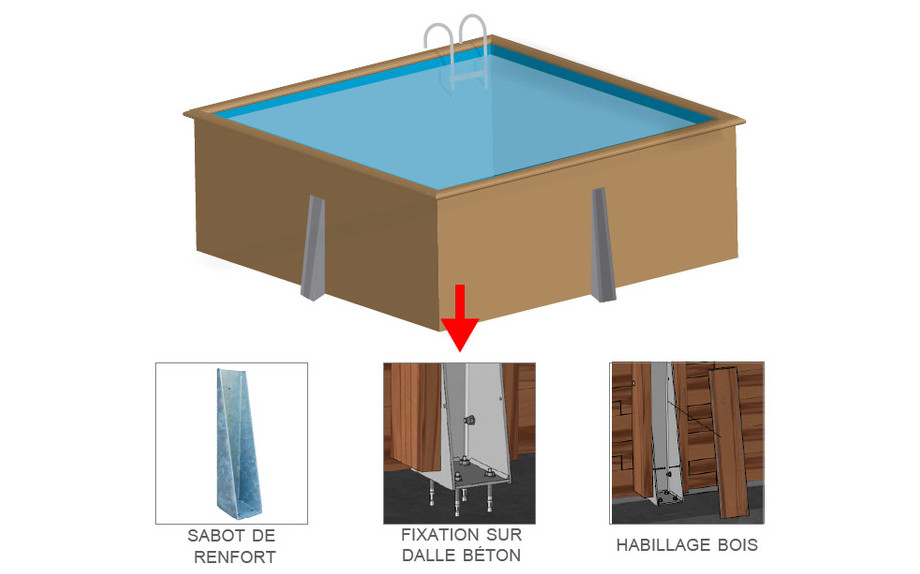 piscine bois kit recto woodfirst original 300x300 - structure avec 1 sabot de renfort