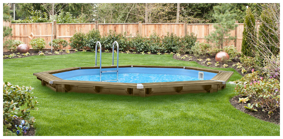 Woodfirst Original Octogonale 430 x 124 - Le kit piscine bois le mieux équipé sur le marché !