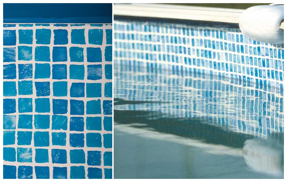 liner mosïque  Gré avec rail d'accroche pour piscine hors sol acier