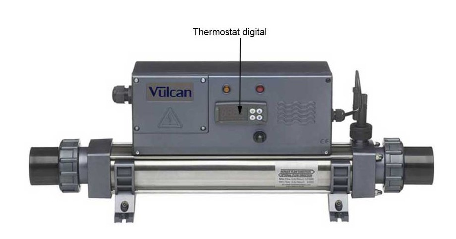 caractéristiques techniques du réchauffeur de piscine Vulcan Electro digital