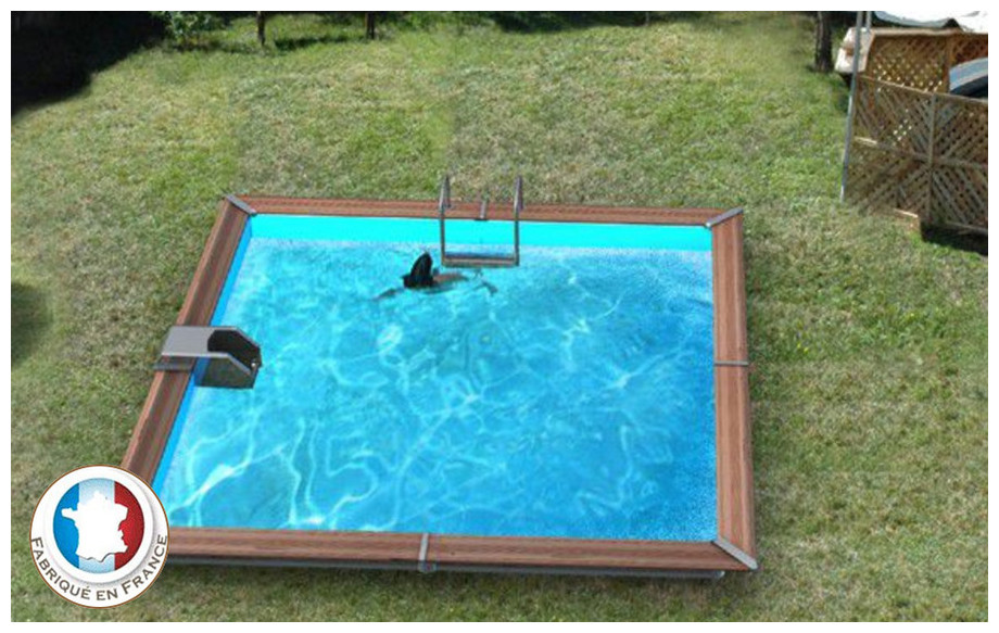 piscine bois carrée waterclip en situation
