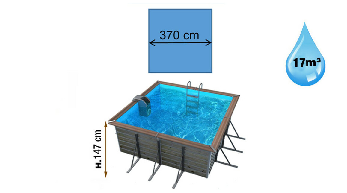 dimensions piscine bois waterclip carrée egine