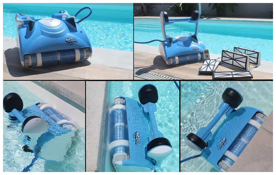 robot de piscine électrique dolphin nauty tc en situation
