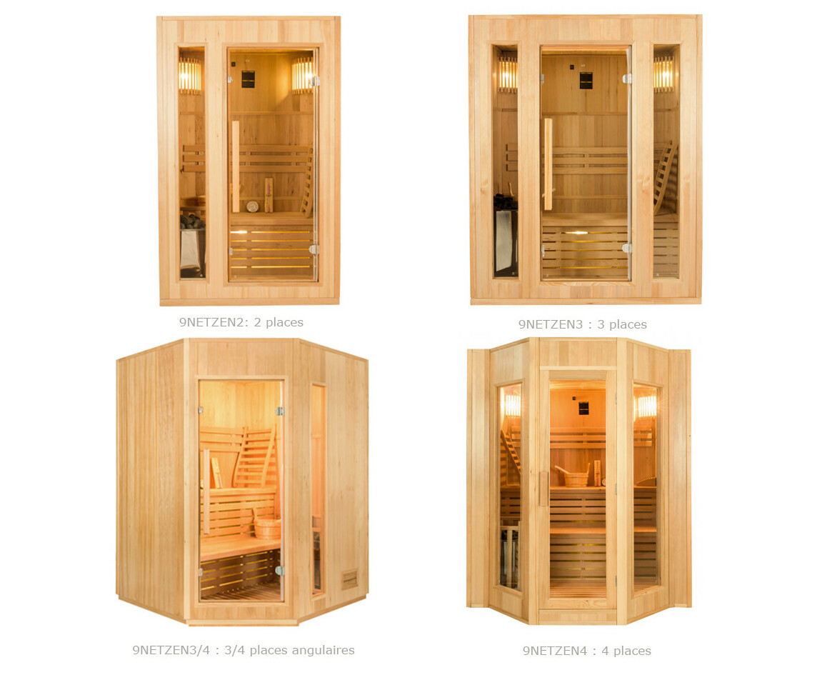 différentes tailles de saunas vapeur traditionnelle zen france sauna