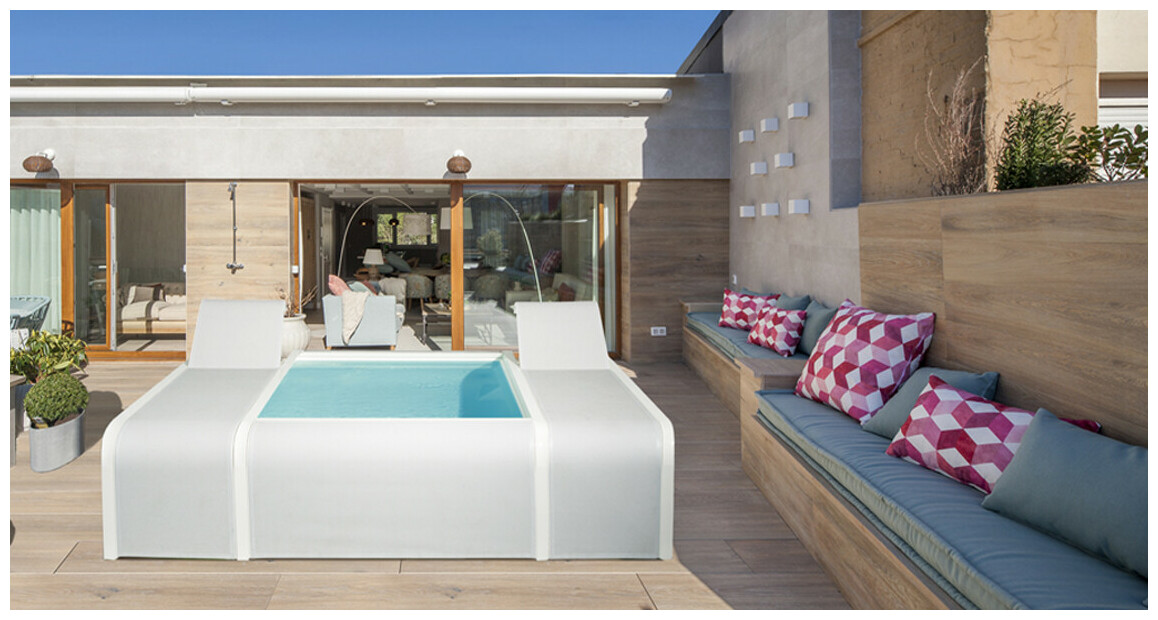 piscine gre mariposa sur une terrasse 