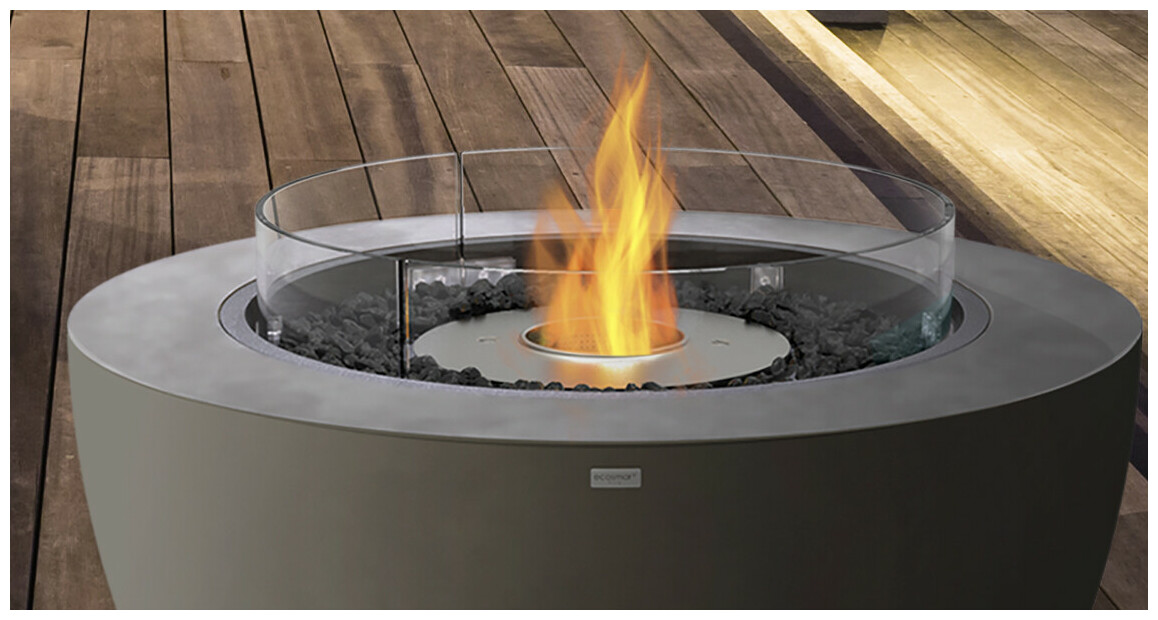 flamme stable et harmonieue de la cheminée extérieure au bio éthanol ecosmart fire série pod