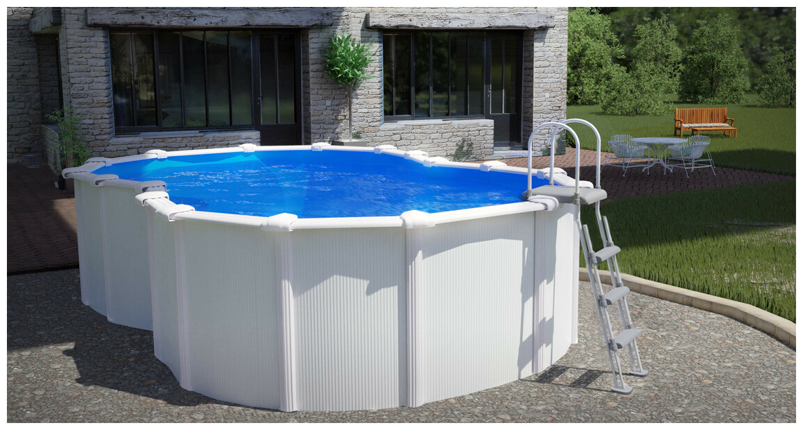 Kit piscine acier blanc Varadero - En Huit 5.00 x 3.40 x 1.20 m