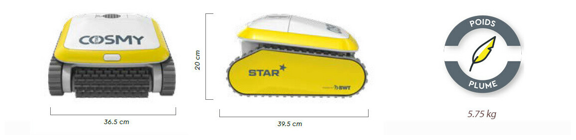 dimensions et poids du robot cosmy star 