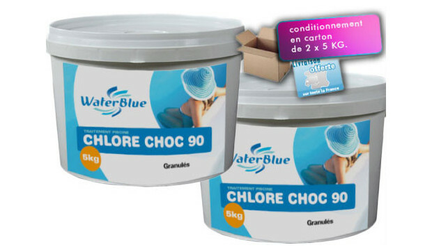 chlore choc waterblue 60 granules 10kg piscine center 1401201586