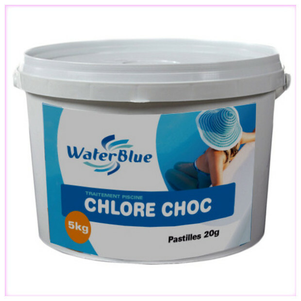 chlore choc waterblue pastilles 20g 10kg piscine center 1397140296