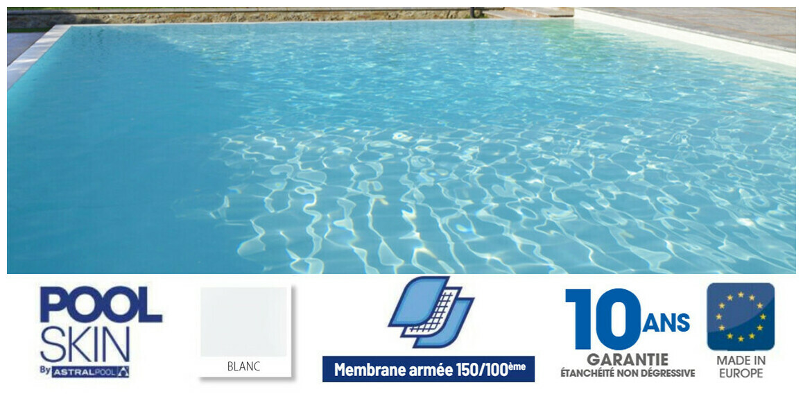 pvc arme blanc pool skin 41 25 m x 1 soit 41 25 m  piscine center 1620639107