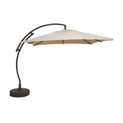 Parasol carré en toile polyester socle inclus