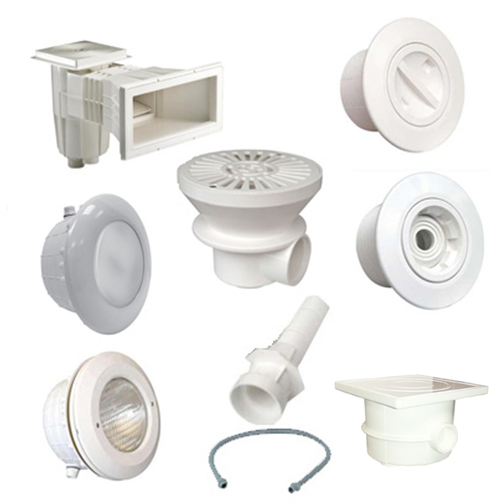 Pièces à sceller blanches pour piscine béton