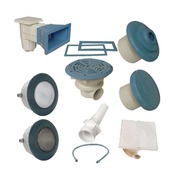 Pièces à sceller bleues pour piscine béton