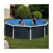 Piscine hors sol acier aspect rotin Gré Java