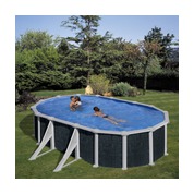 Piscine hors sol acier aspect rotin Gré Rattan / Creta