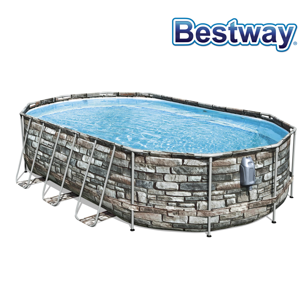 Piscine tubulaire Power Steel Aspect Pierre