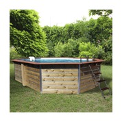 Waterclip Piscine Bois Alu Octogonale Allongée