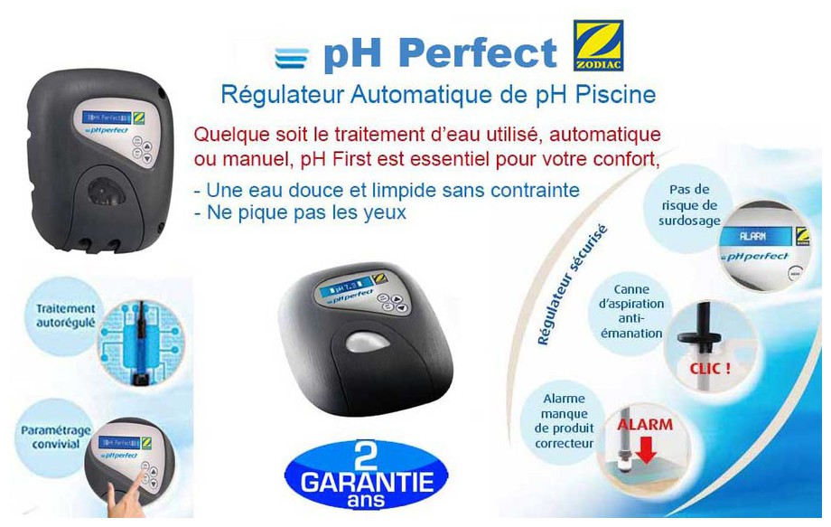 caractéristiques régulateur pH Perfect Zodiac en situation