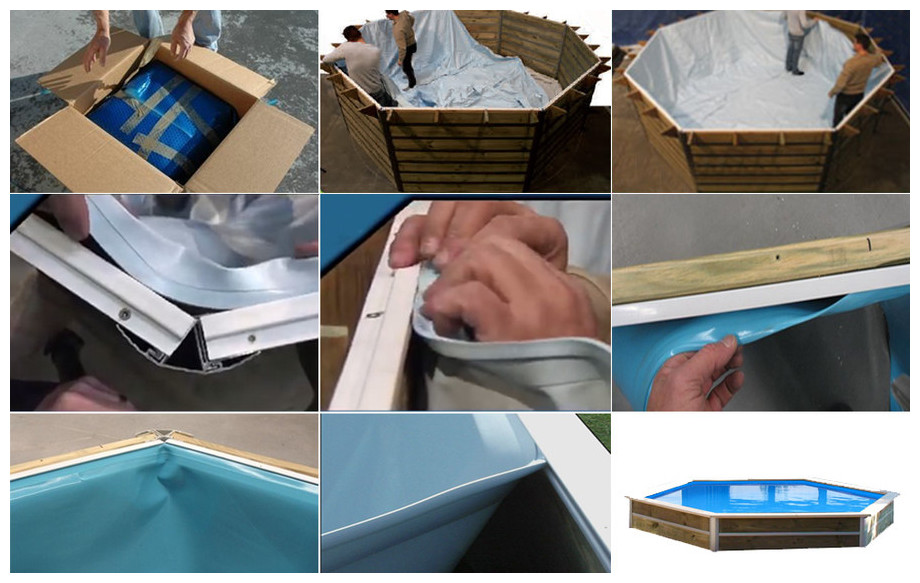 liner bleu pour piscine bois waterclip minduro