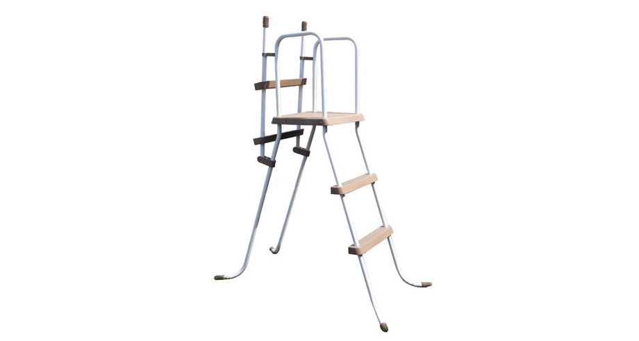 échelle d'accès piscine bois waterclip hexagonale sebuyan