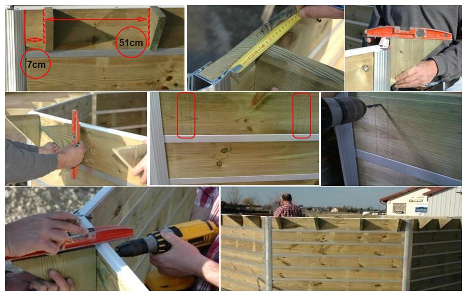support margelles en bois piscine waterclip en situation