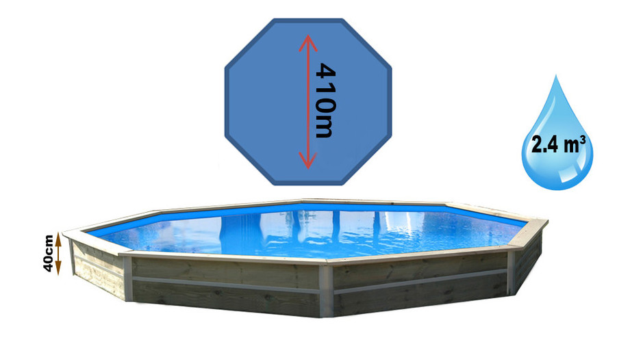 dimensions de la piscine bois waterclip mindanao en situatuion