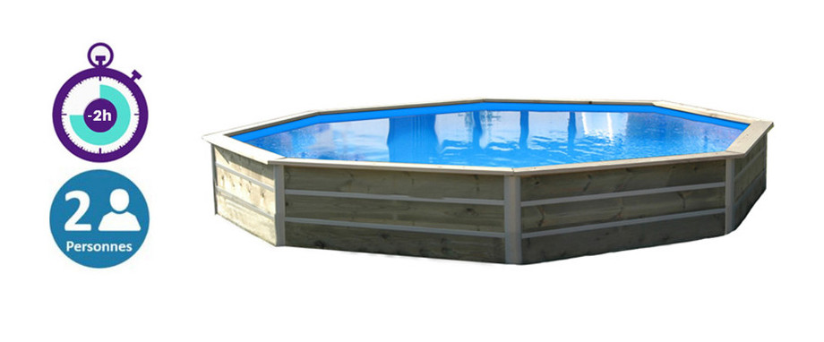 avantage de montage de la piscine bois waterclip en situation
