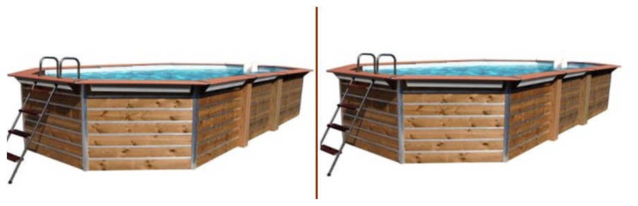 piscine bois octogonale allongée waterclip bangka et kea