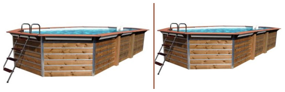 piscine bois octogonale allongée waterclip modèle milos et imbros