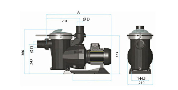 pompe pisicne B2B blmanche dimensions