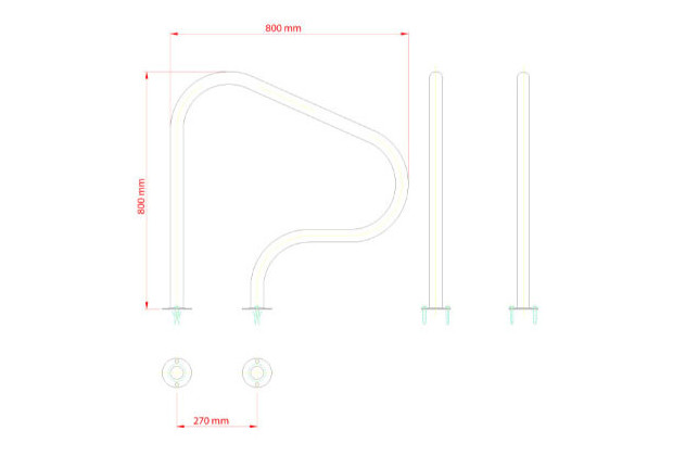main courante à visser inox 800x800 dimensions
