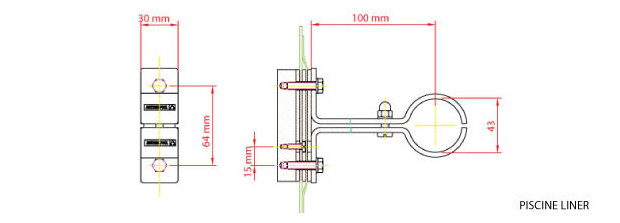 main courante - support fixation piscine liner