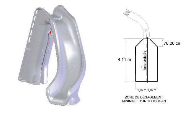 cyclone toboggan piscine degagement