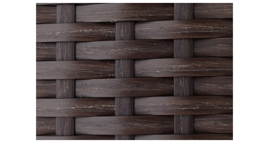 Tressage de la résine chocolat du salon de jardin Capella avec housse bleu