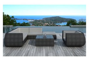 Salon de jardin Spica gris en situation