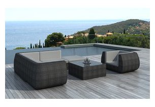 Salon de jardin Spica gris en situation 2