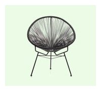 Fauteuil d'extérieur Design en acier noir et résine tendue noir