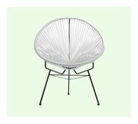 Fauteuil d'extérieur Design en aceir noir et résine tendue blanche