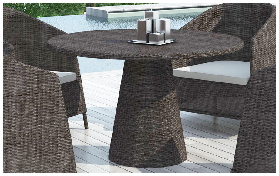 Détail table en résine tressée Naos