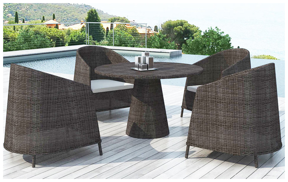 Ensemble table et chaises en résine tressé Naos Delorm