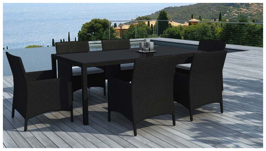 table et fauteuil hades noire