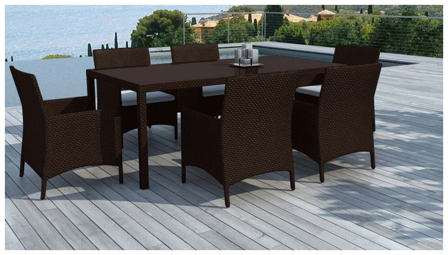 table et fauteuil hades chocolat
