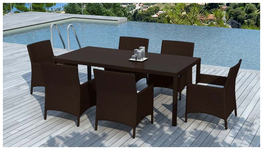 table et fauteuil hades resine chocolat